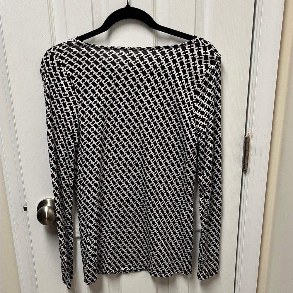 Talbots Monochrome Patterned Top - Picture 4 of 4